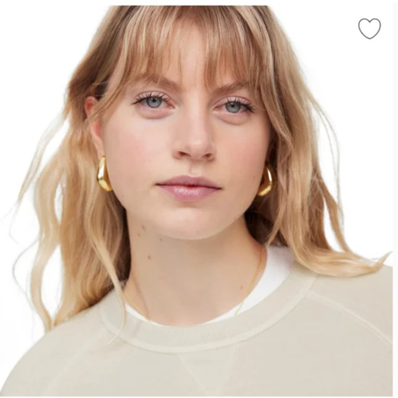 Madewell Garment Dyed Crewneck Sweatshirt XS NWT Cream White NU854 Pullover - Picture 2 of 4